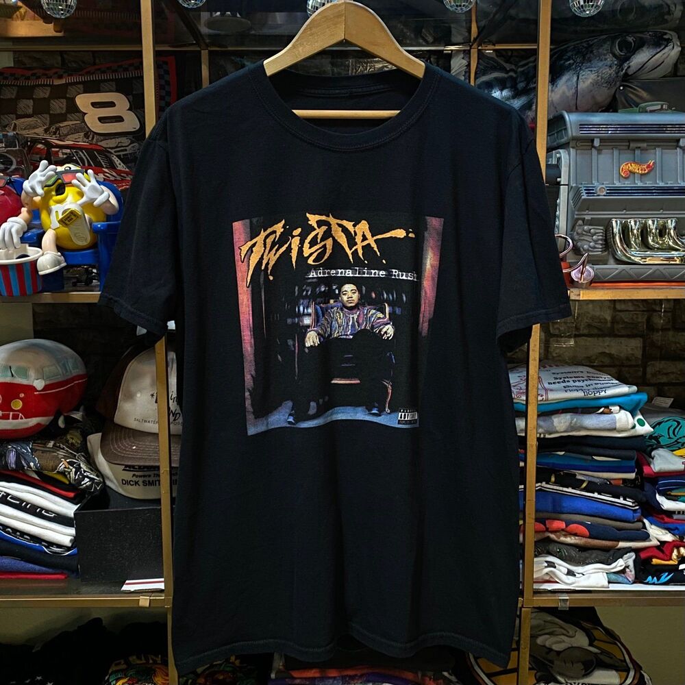 Twista Adrenaline Rush Rap Tee Large Black Album Cover Graphic T-Shirt
